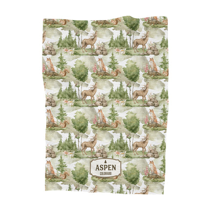 Woodland Creatures - Custom Waffle Weave Towel