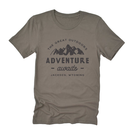 Adventure Awaits w/ City, State - Custom Duo-Tone T-Shirt