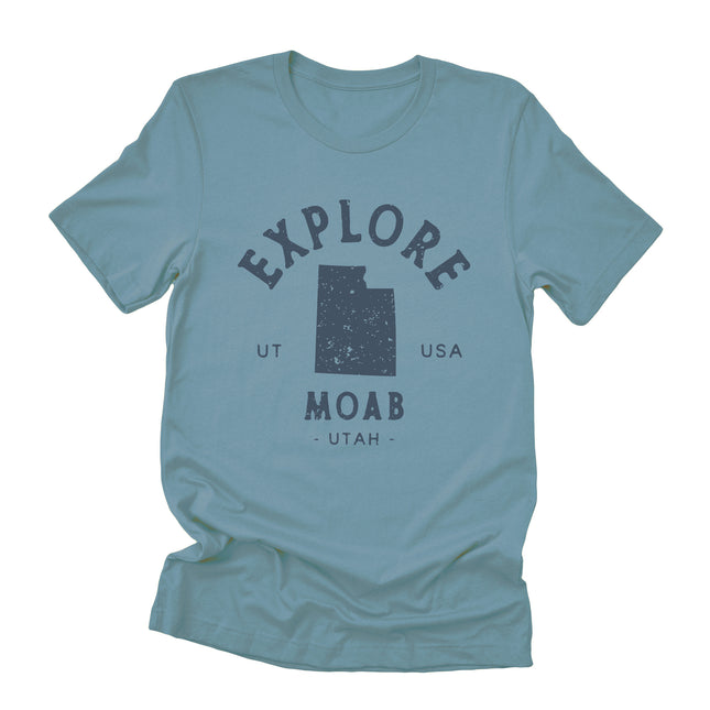 Explore State w/ City, State - Custom Duo-Tone T-Shirt