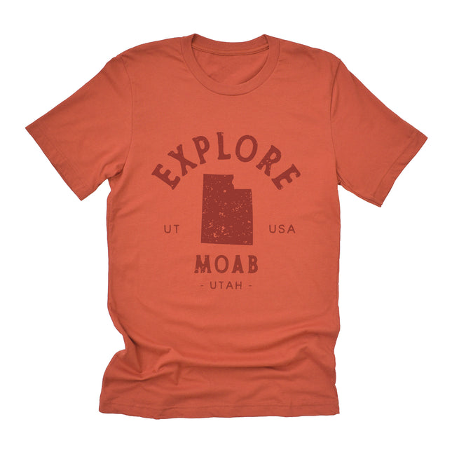 Explore State w/ City, State - Custom Duo-Tone T-Shirt