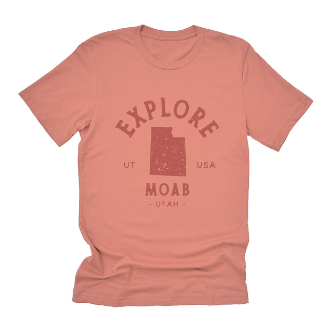 Explore State w/ City, State - Custom Duo-Tone T-Shirt