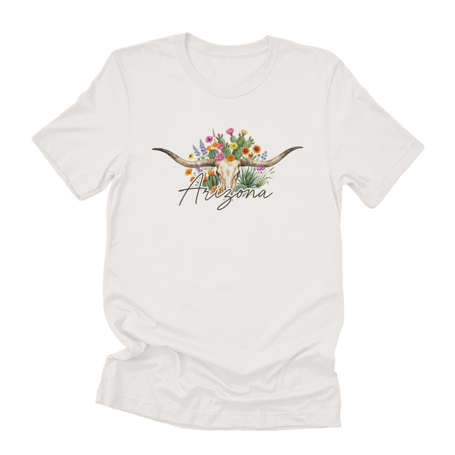 Longhorn Skull & Botanicals - Custom T-Shirt