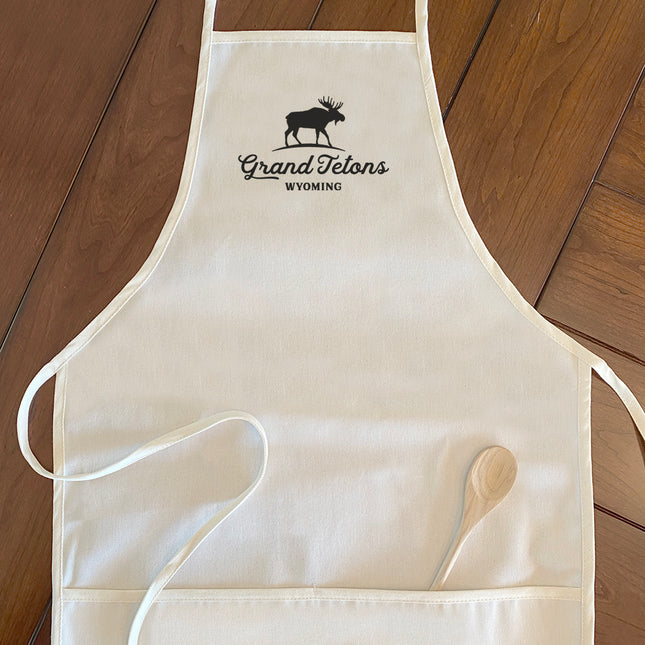 Moose Silhouette w/ City, State - Custom Women's Apron