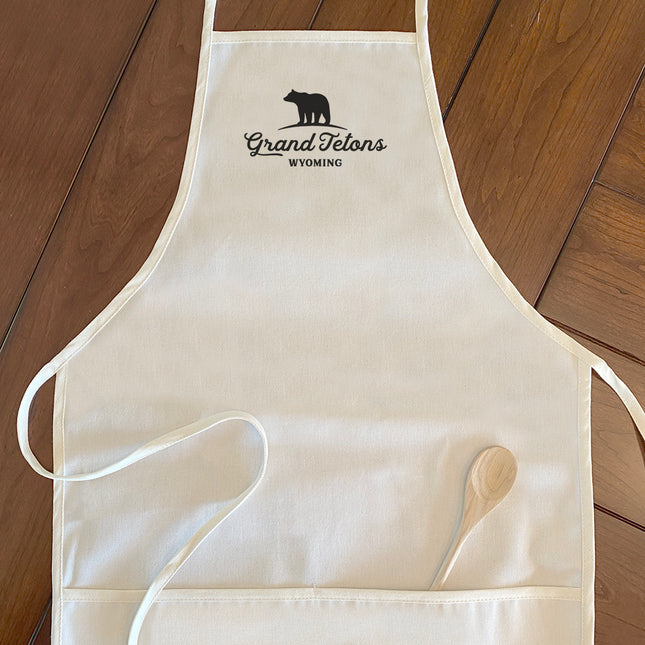 Bear Silhouette w/ City, State - Custom Women's Apron