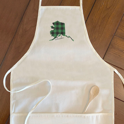 Green Plaid State - Custom Women's Apron