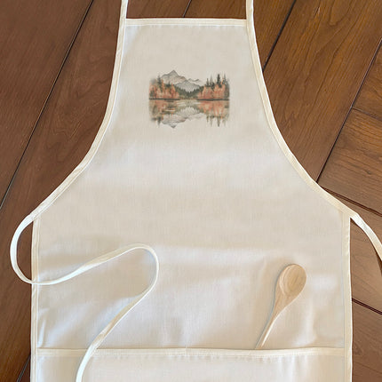 Fall Mountain Lake Scene - Customizable Women's Apron