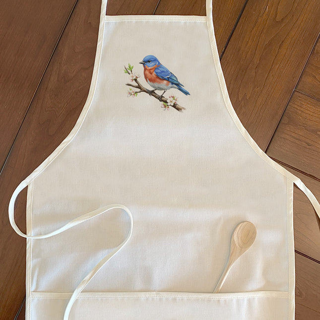 Eastern Bluebird on Branch - Oil Paint - Women's Apron