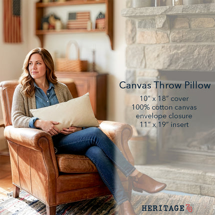 America 1776 Block Style Print - Rectangular Canvas Pillow