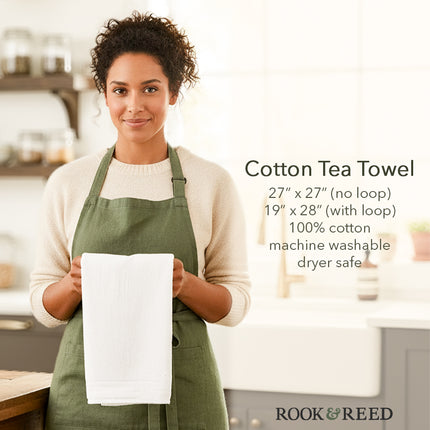 Botanical Wreath Zipcode Stamp - Custom Cotton Tea Towel