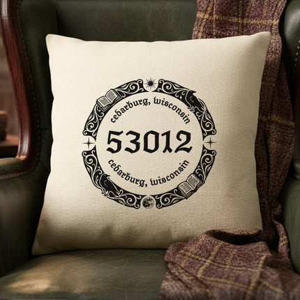 Fantasy Zipcode Stamp - Custom Square Canvas Pillow