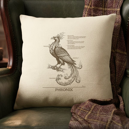Pheonix - Scientific Illustration - Square Canvas Pillow