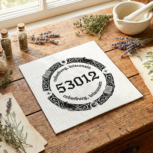 Fantasy Zipcode Stamp - Custom Swedish Dish Cloth