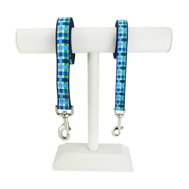 Summer Plaid (Blue) - Dog Leash