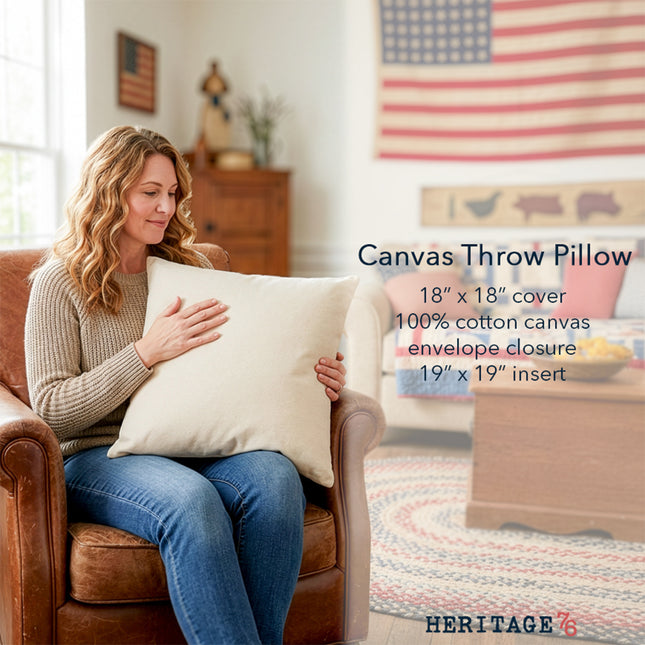 United States Americanna Floral Watercolor - Square Canvas Pillow