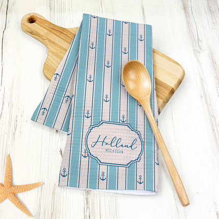 Anchors - Custom Waffle Weave Towel