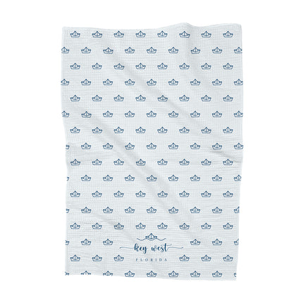 Paper Boats - Custom Waffle Weave Towel
