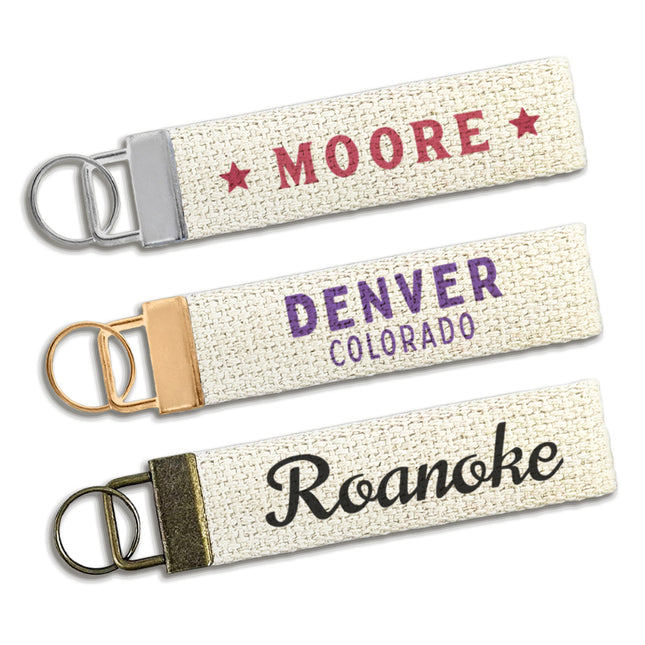 Hometown Loop - Custom Canvas Key Fob