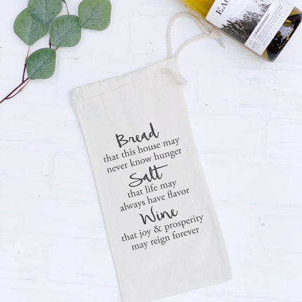 Bread, Salt, Wine - Canvas Wine Bag