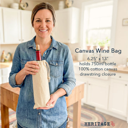 USA Badge - Est. 1776 - Canvas Wine Bag