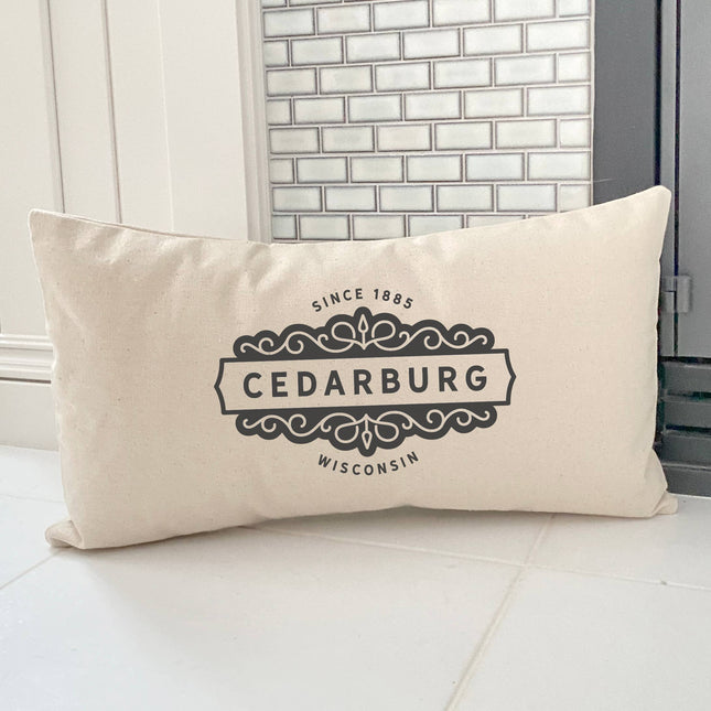Ornamental City/State - Custom Rectangular Canvas Pillow