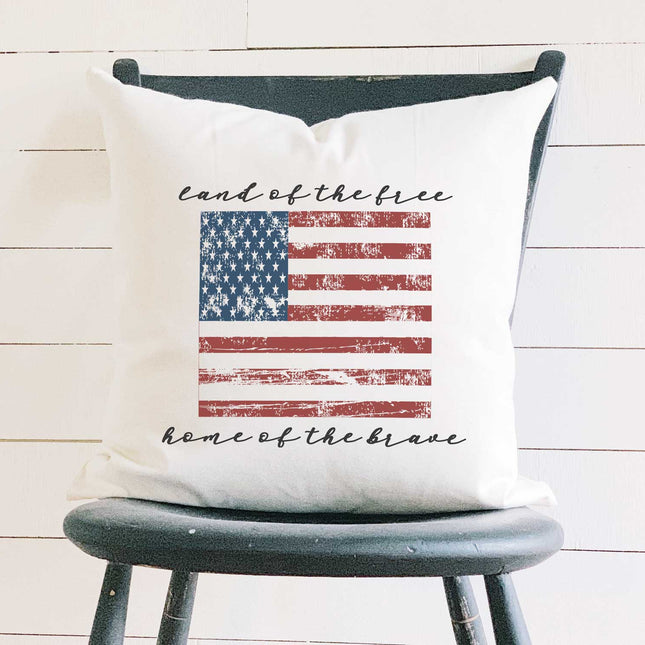 American Flag - Square Canvas Pillow