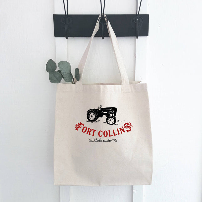 Vintage Icon (Tractor) City/State - Custom Canvas Tote Bag