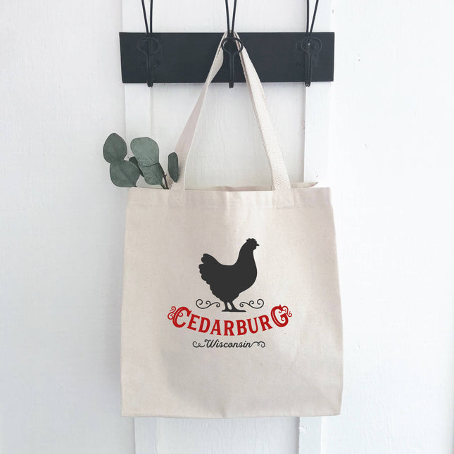 Vintage Icon (Chicken) City/State - Custom Canvas Tote Bag