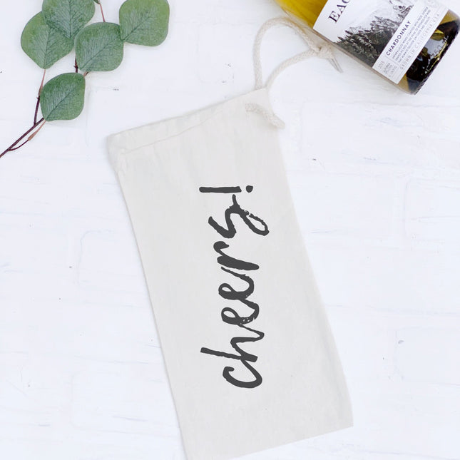 Cheers! - Canvas Wine Bag