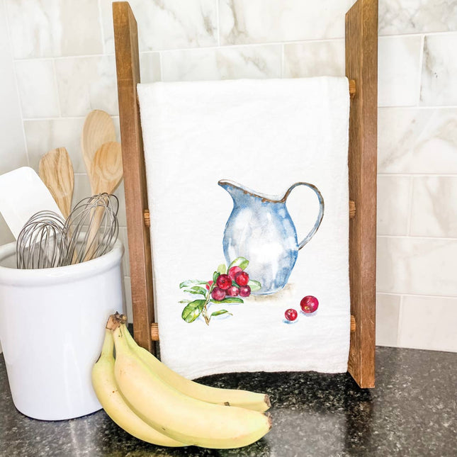 Cranberries with Pitcher - Cotton Tea Towel