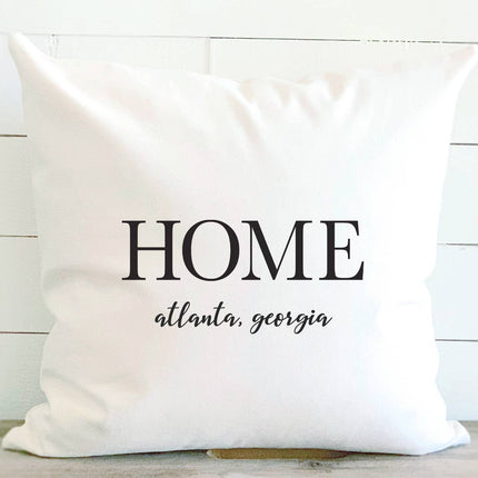 Home with City and State - Custom Square Canvas Pillow
