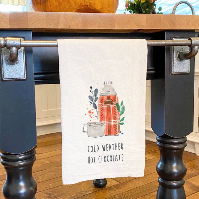 Cold Weather, Hot Chocolate - Cotton Tea Towel
